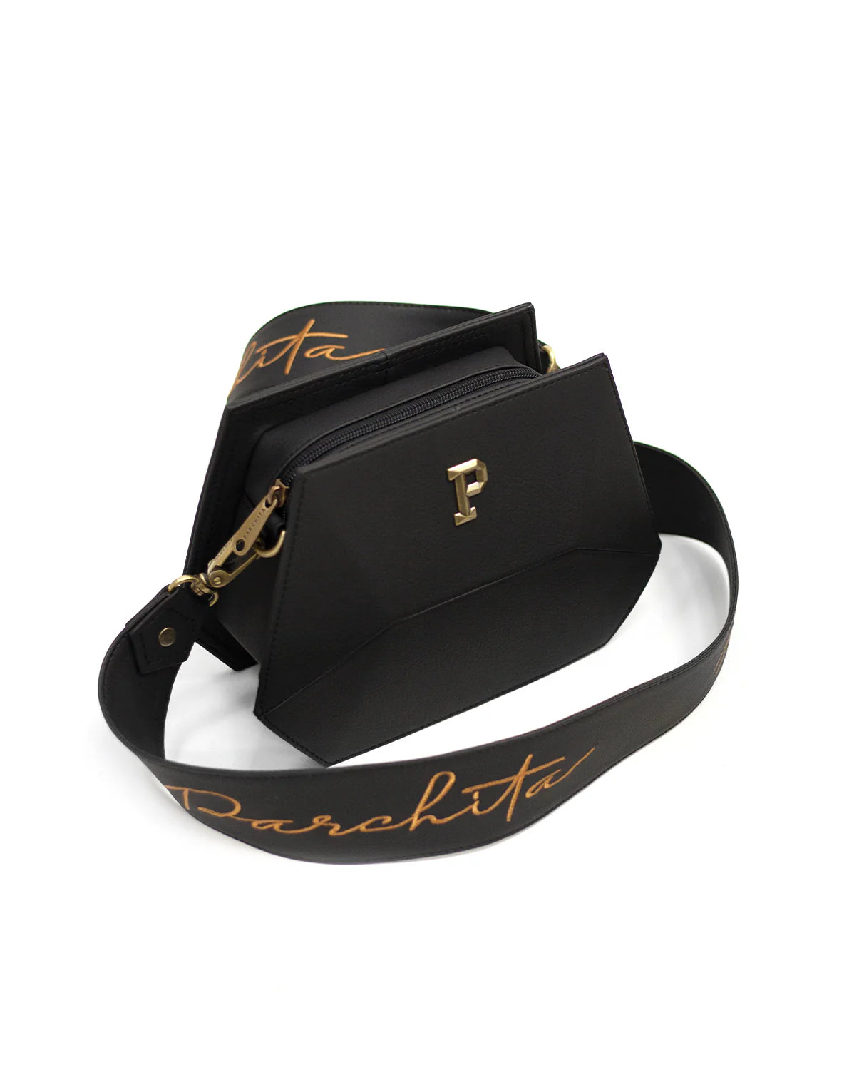 Bandolera Simona negro Parchita