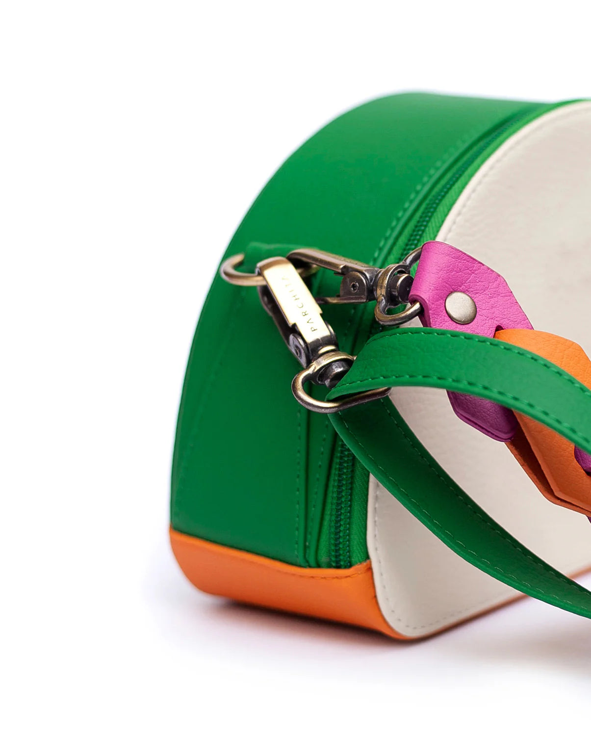 Cartera Roberta beige x verde Parchita