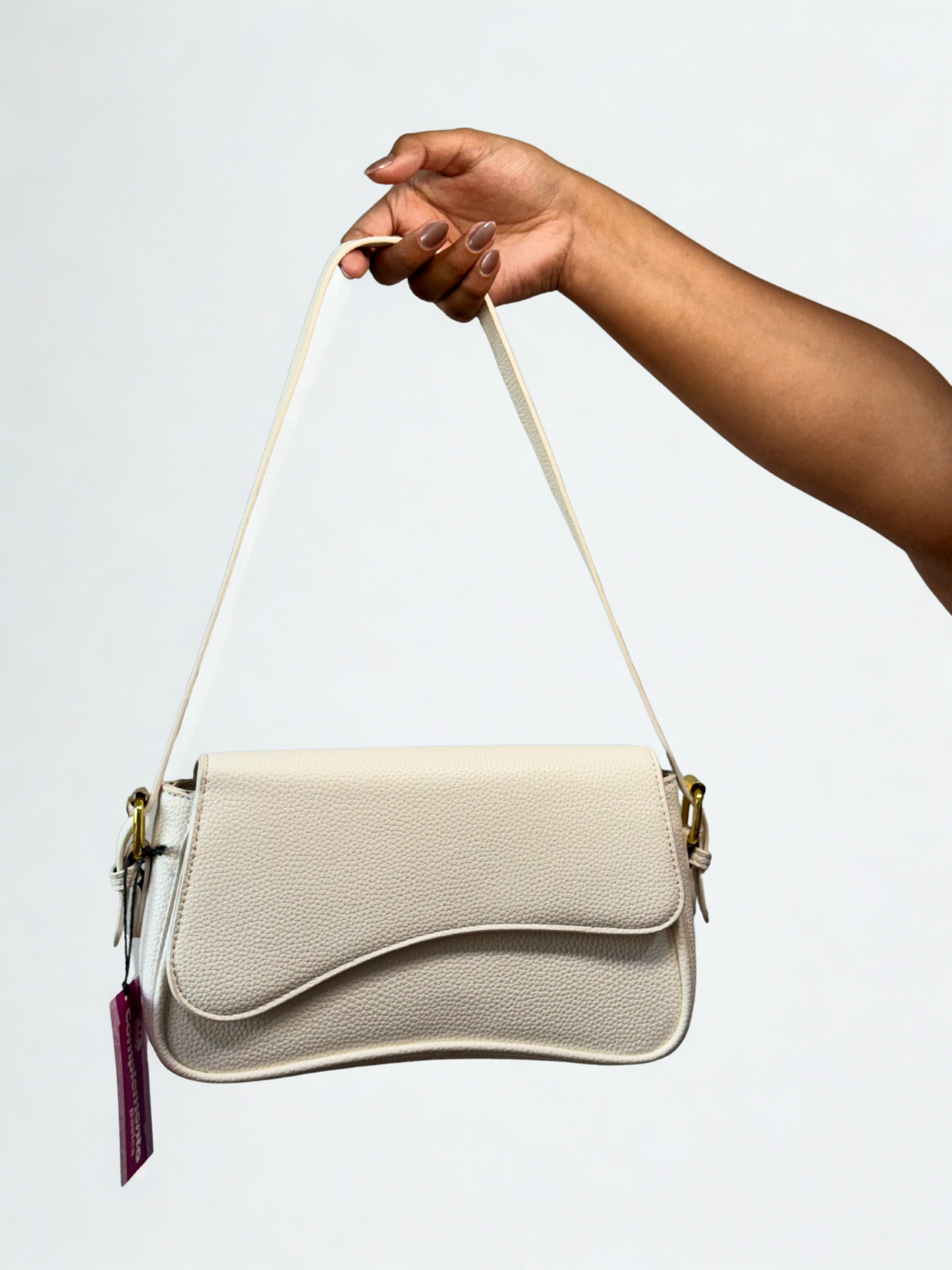 Cartera granulada blanca