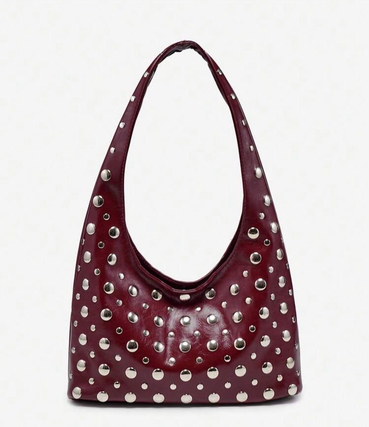 Cartera de tachuelas hobo roja
