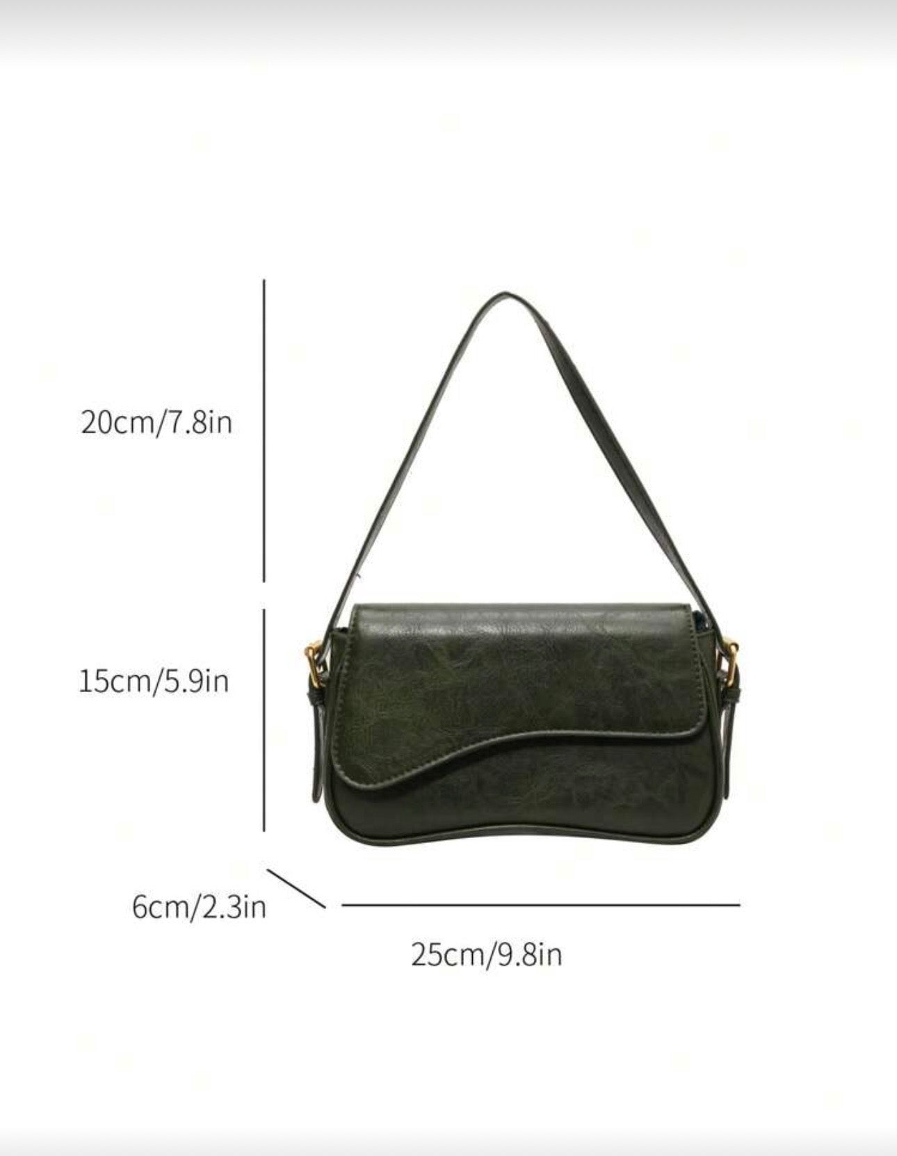 Cartera verde lisa