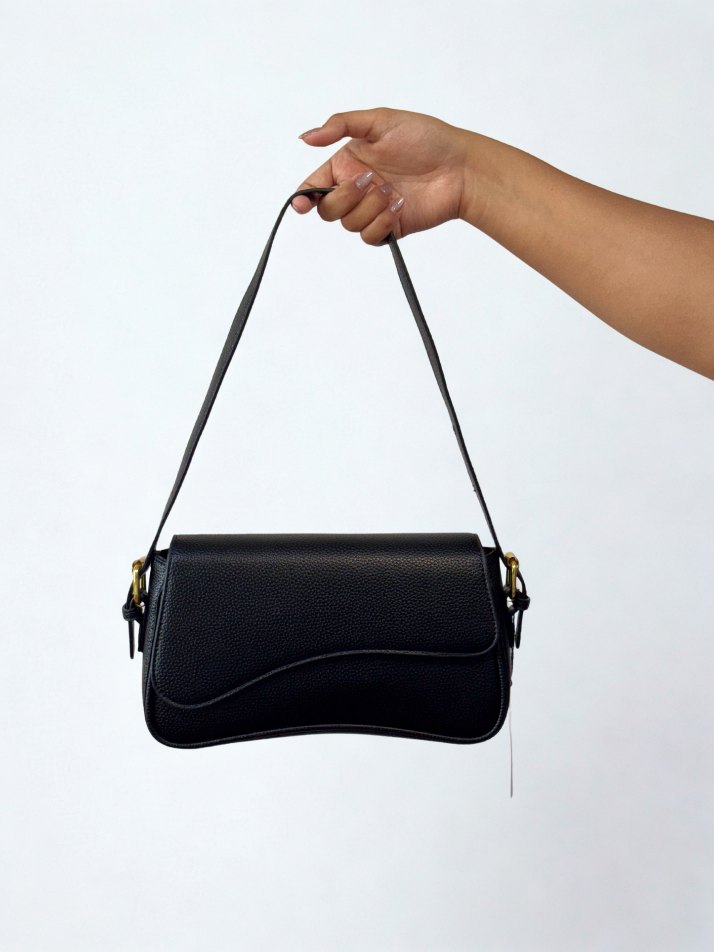 Cartera granulada negro