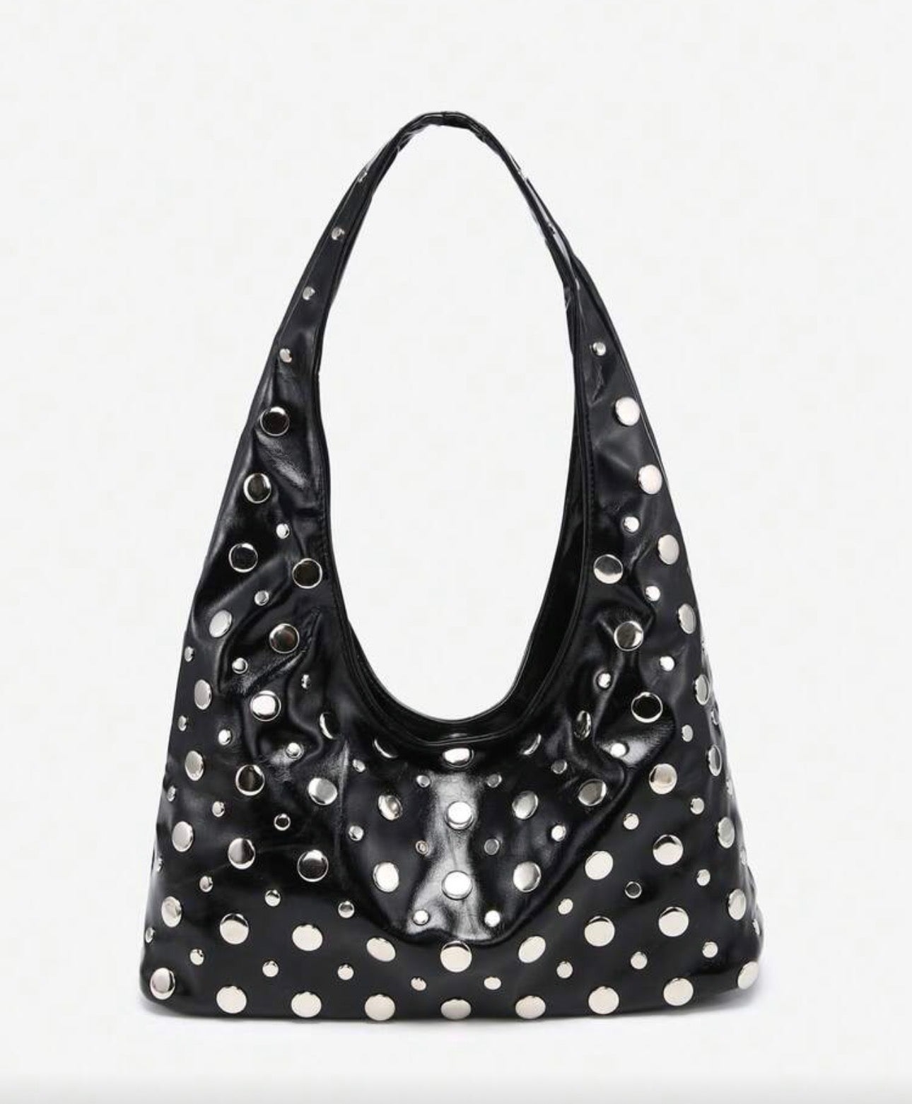 Cartera de tachuelas hobo negro