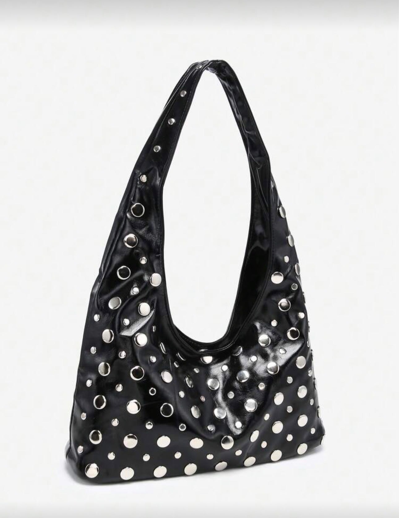 Cartera de tachuelas hobo negro