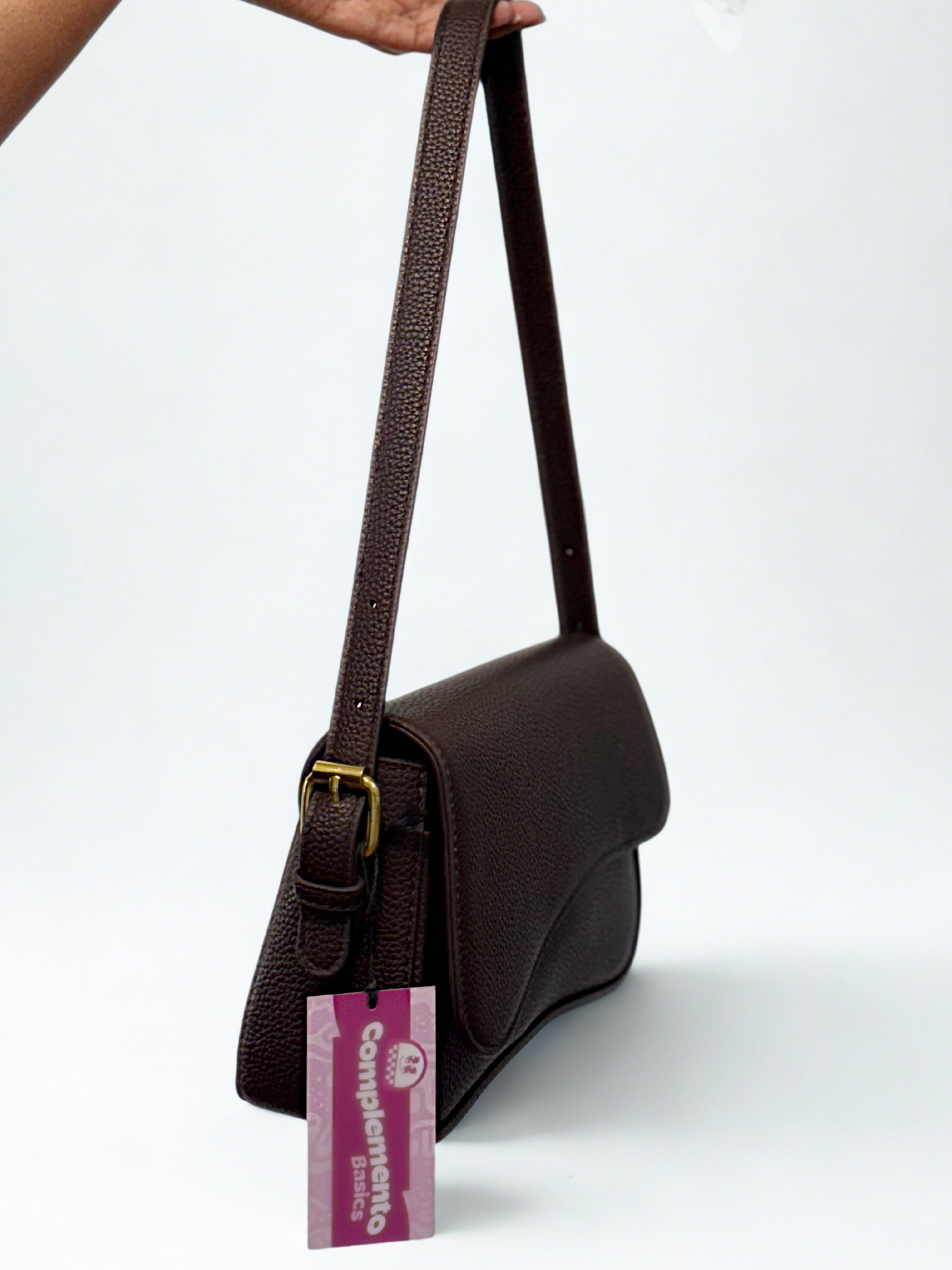 Cartera granulada marrón
