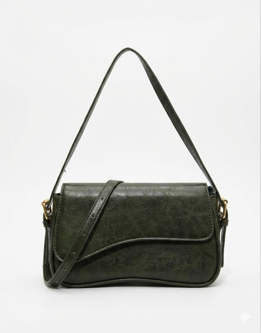 Cartera verde lisa