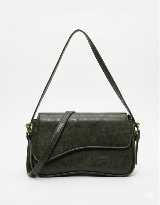 Cartera verde lisa