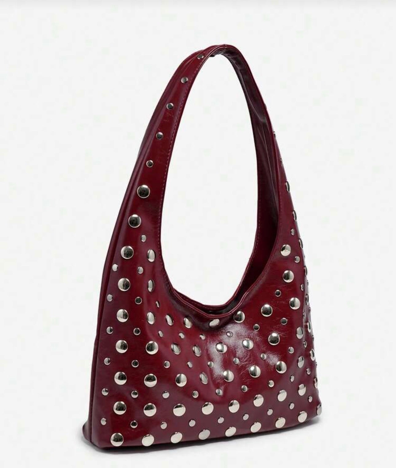 Cartera de tachuelas hobo roja