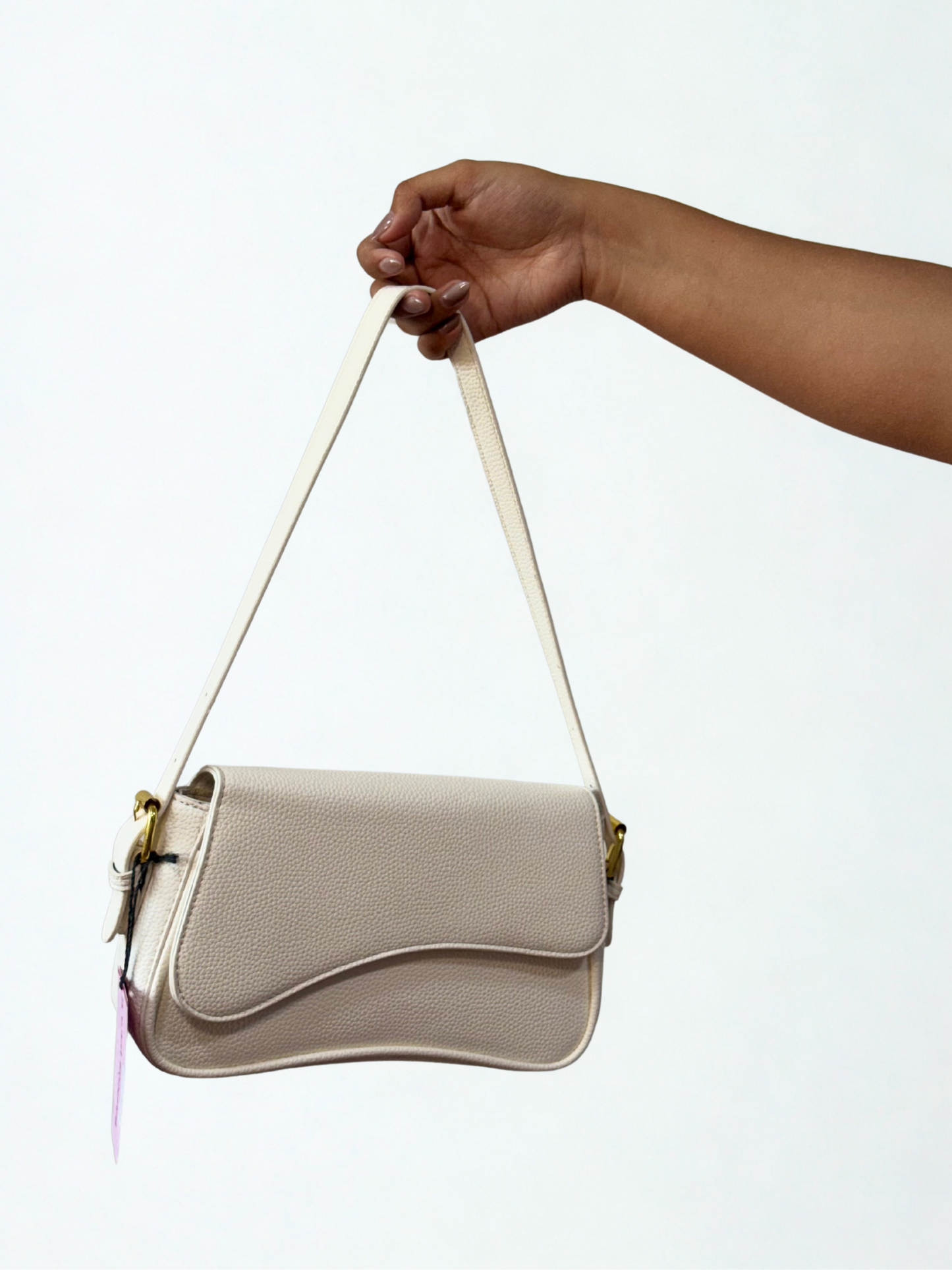 Cartera granulada blanca